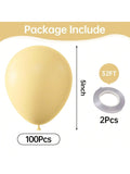 100 Pc 5 Inch Pastel Yellow Matte Balloons for Garland Arch and Party Decor