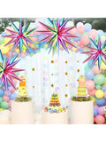 8 Pc Star Foil Balloons Gradient Spike for Birthday Shower and Rainbow Party