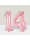 40" Pastel Pink Number 14 Balloons Self-Inflating Foil For 14th Birthday Party Decor