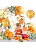 Orange Yellow Balloon Garland Foil and Latex Fruit-Themed Party Decor