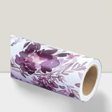 Reversible Floral Wrapping Paper 17 Inch x 33 Ft Purple for Weddings and Birthdays