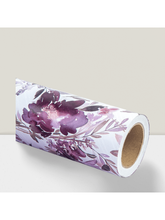 Reversible Floral Wrapping Paper 17 Inch x 33 Ft Purple for Weddings and Birthdays