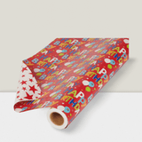 175 Sq.Ft Reversible Wrapping Paper Happy Birthday & Stars Jumbo Roll