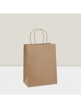 100 Kraft Gift Bags – 8"X4.25"X10.5", With Handles, Bulk For Weddings, Parties, Shopping & Retail For Christmas, Halloween And Thanksgiving,