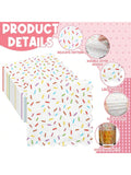 100 Donut Sprinkle Napkins White 2-Ply Disposable for Parties Showers