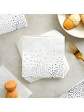 50PCS Silver Foil Polka Dot 6.5 Inch Napkins for Weddings & Parties