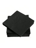 100PCS Black 2-Ply 5x5" Cocktail Napkins Disposable Party Wedding Decor