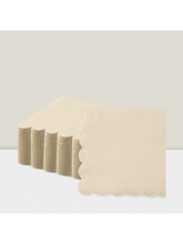 100 Cream Scalloped 3-Ply Cocktail Napkins for Weddings Birthday Party