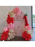 91pcs Pink, Red & Yellow Balloon Arch Kit For Strawberry-Themed 1st Birthday & Shower Decor -