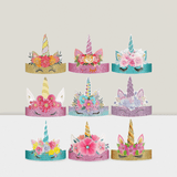 24PCS Unicorn Birthday Party Hats Crown Headbands for Holiday Party Decor