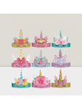 24PCS Unicorn Birthday Party Hats Crown Headbands for Holiday Party Decor