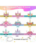 24PCS Unicorn Birthday Party Hats Crown Headbands for Holiday Party Decor