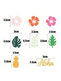 100 Pc Hawaiian Luau Confetti with Pineapple Flowers & Palm Leaves for Parties