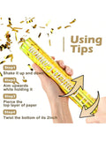 5-Pack 12in Gold Confetti Poppers for New Year Weddings Birthdays and Parties
