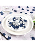 300 Pc Navy White Silver Glitter Confetti Circles for Parties Showers and Weddings