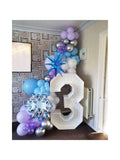 133 Pc Blue and Purple Balloon Garland Kit with Snowflake Foil for Winter Party