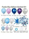 133 Pc Blue and Purple Balloon Garland Kit with Snowflake Foil for Winter Party