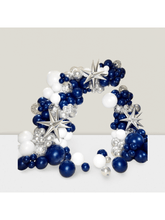 161pcs Navy Blue Silver Balloon Arch Kit with Stars & Confetti for Parties