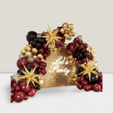 Burgundy Balloon Arch Kit with Maroon, Black, and Gold Foil Balloons