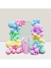 136-Pc Pastel Macaron Balloon Arch Kit for Birthday, Shower, or Wedding Decor