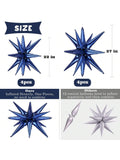 8-Piece Navy Blue Star Foil Balloons 27/22-Inch for Party or Wedding Decor