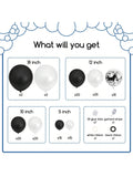 124PCS Black & White Balloon Garland Arch Kit Confetti Party Decor