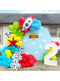 Toy Theme Balloon Arch Garland Kit with Rocket & Star Party Decor