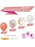 60 Pc Rose Gold Balloon Set with Confetti White and Ribbon for Bridal Shower
