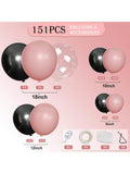 Dusty Pink Black Balloon Arch Kit 151pcs Wedding Shower Anniversary Garland