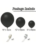 84-Pc Black Balloon Arch Kit Matte Latex 5, 12, 18-Inch for Party or Wedding Decor