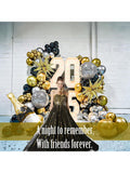 Disco Party Balloon Garland Kit Black Gold Silver NYE & Prom Decor