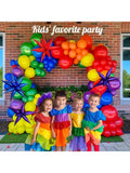 Rainbow Balloon Garland Kit Red Blue Green with Star Party Decor