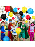147PCS Theme Balloon Arch Kit in Blue, Red, Yellow & Black with Confetti