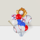 Baseball Balloon Party Kit with Glove, Bat, and Ball Foils for Birthday or Shower