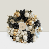 Black White Gold Balloon Garland Kit Double-Stuffed Metallic and Pearl Balloons
