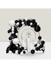 124 Pc Black and White Balloon Garland Kit with Confetti for Birthday Wedding and Party