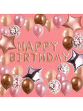 Rose Gold Birthday Balloon Kit Pink & Gold Balloons For Women's Birthday Party Decor