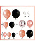102pc Rose Gold Black Balloon Arch Kit for Birthday or Baby Shower