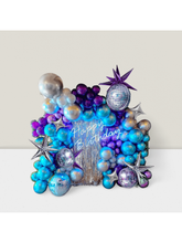 160pcs Chrome Purple Blue Disco Garland Starburst Foil Balls for Galaxy Party