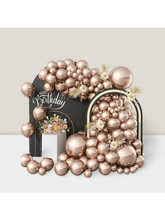 113PCS Champagne Gold Balloon Arch Kit with Chrome Balloons for Parties