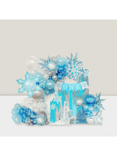 158Pc Onederland Winter Balloon Arch Chrome Blue Snowflake Star Decor