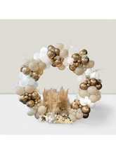 156pcs White Sand Gold Balloon Garland Kit with Chrome Gold for Wedding & Party Decor