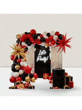146PCS Black Red Gold White Balloon Garland Kit with Mylar Star Balloons for Parties