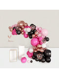 Hot Pink Black Gold Balloon Arch Kit 141pcs Wedding Party Decorations