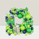 100pc Blue Green Balloon Arch Kit for Jungle, Dino, or Game Party