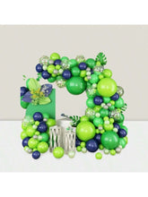 100pc Blue Green Balloon Arch Kit for Jungle, Dino, or Game Party