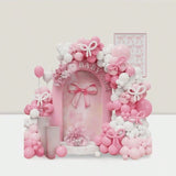 144-Piece Pink Bow Balloon Arch Kit with Garland for Party Decorations