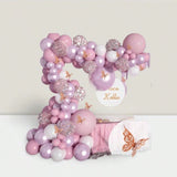 Butterfly Shower Decorations Kit 13ft Balloon Arch with Confetti for Birthday Party