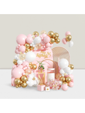 Pink White Balloon Arch Kit 121pcs Pink Gold Confetti for Parties Showers