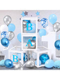 155pc Elephant Shower Kit Blue Balloon Garland, Boxes, Tablecloth & Party Supplies
